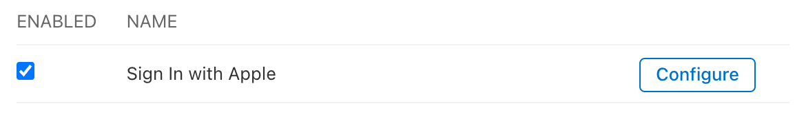 Enable Sign in with Apple