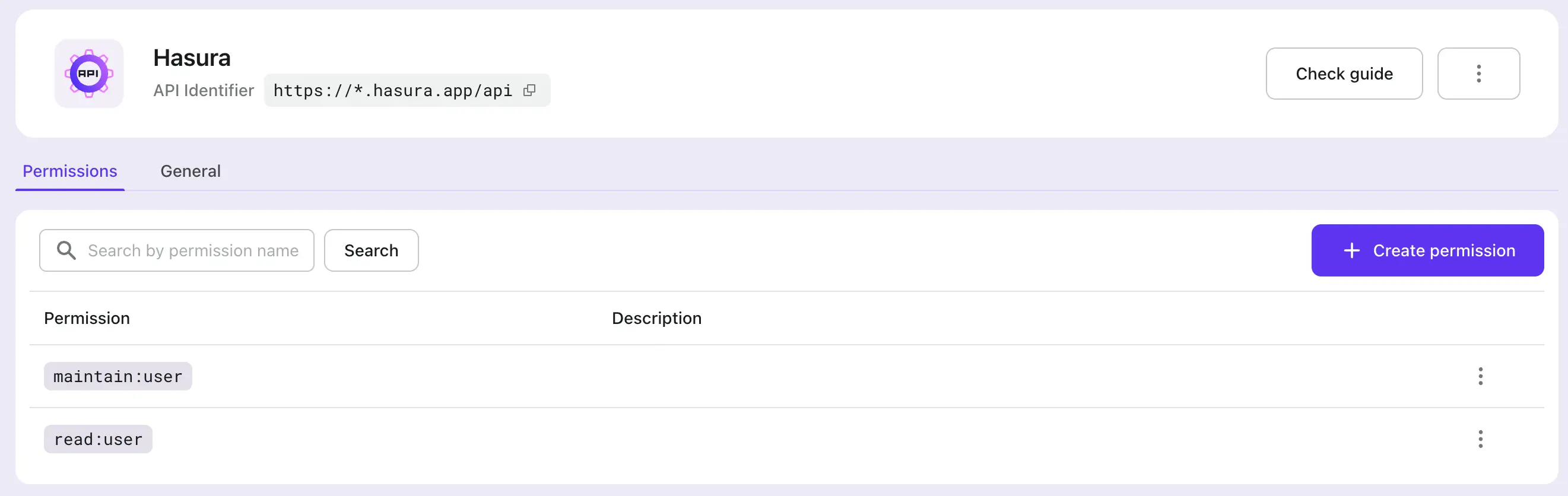 Hasura API with scopes