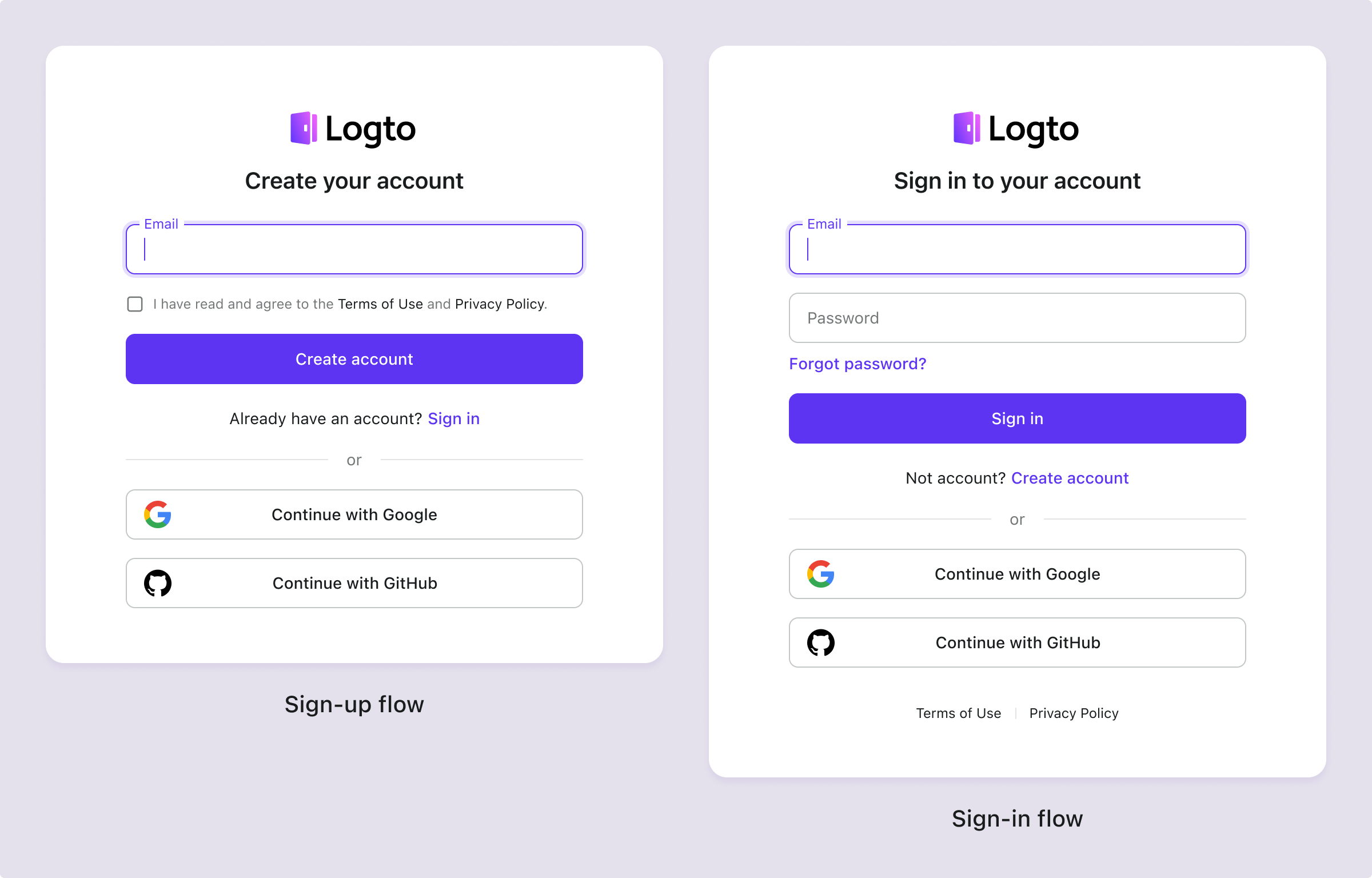 Agree to terms on sign-up only