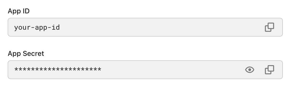 ID de l'application et secret de l'application