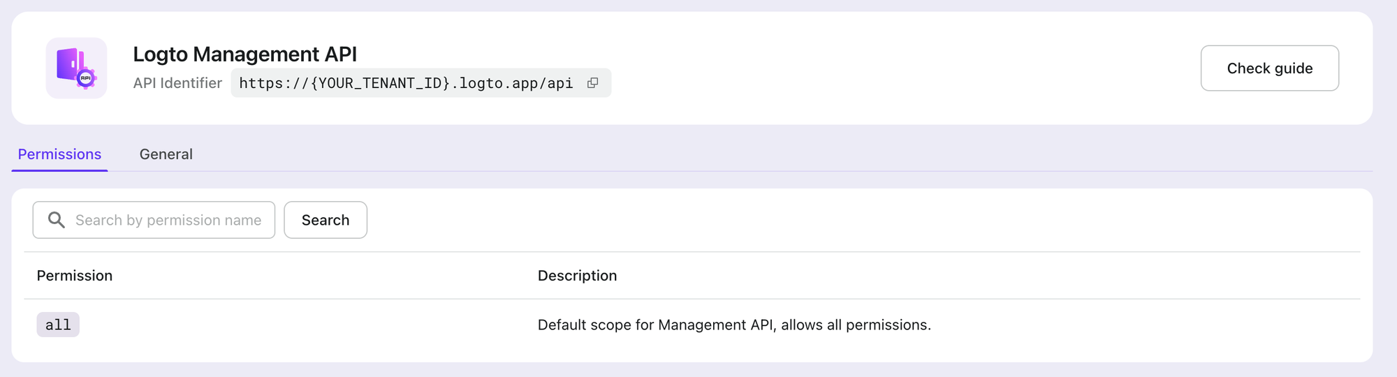 Détails de Logto Management API